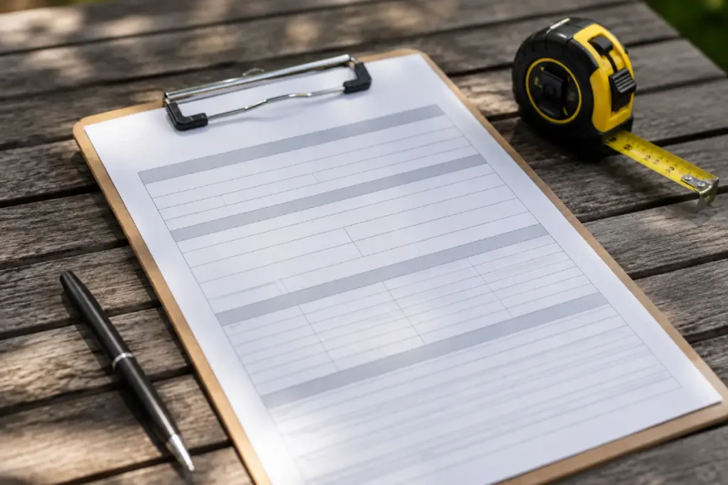 Tree removal permit paperwork on a clipboard